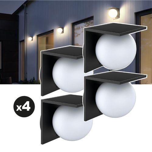 Lot De 4 Lampes Solaires Ezilight® Solar Wall S26