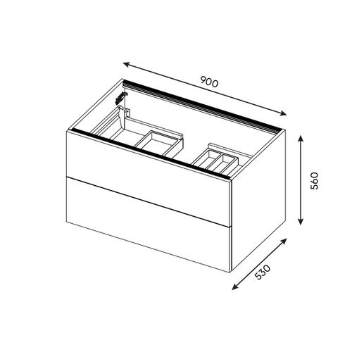 Meuble De Salle De Bain Vasque Posée 90cm 2 Tiroirs Chêne - Soho