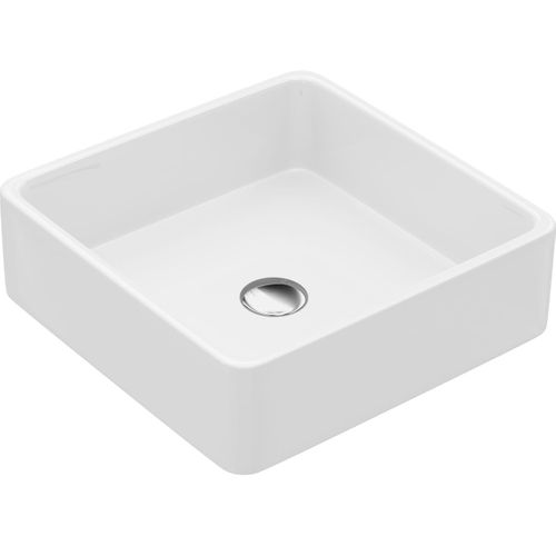 Meuble De Salle De Bain Vasque Posée 90cm 2 Tiroirs Noir + Miroir - Hudson