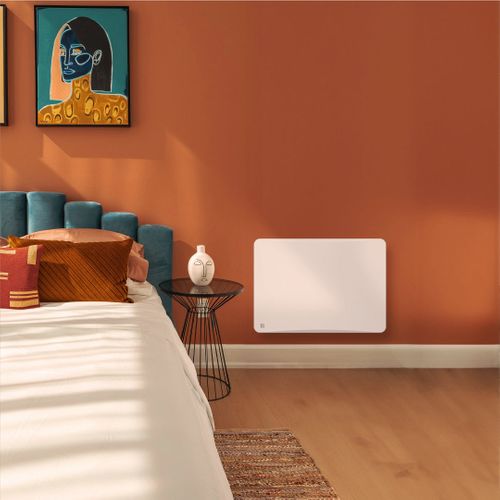 Radiateur Électrique Fixe à Inertie Sèche Céramique 1000w Oveo Horizontal Blanc