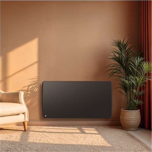 Radiateur Électrique Fixe à Inertie Sèche Céramique 2000w Aria Horizontal Noir