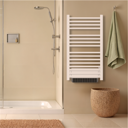 Sèche-serviette Électrique Sans Fluide - Soufflerie 500w+1000w H.100,5xl54cm  Hestia Blanc