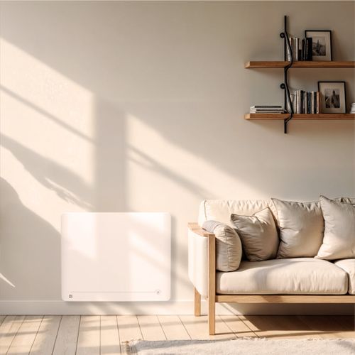Radiateur Électrique Fixe à Inertie Sèche Céramique 1500w, Détecteur Présence Diane Horizontal Blanc