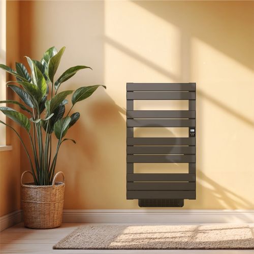 Sèche-serviette Électrique Sans Fluide Avec Soufflerie 500 + 1000 W H.108,4xl60cm Hanae Noir