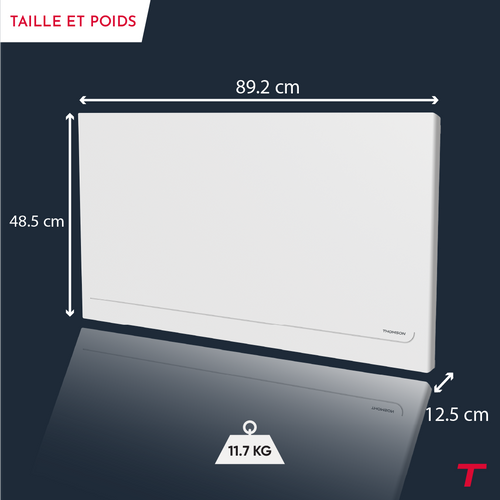 Radiateur Électrique Fixe Connecté Wifi à Inertie Sèche Céramique 2000w Milla Horizontal Blanc