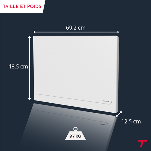 Radiateur Électrique Fixe Connecté Wifi à Inertie Sèche Céramique 1000w Milla Horizontal Blanc