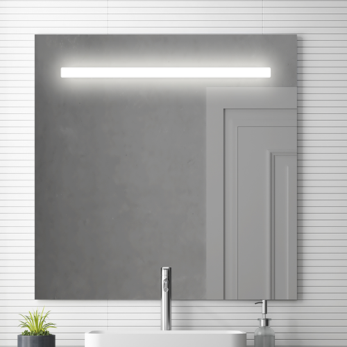 Meuble De Salle De Bain Simple Vasque - Tiris 3c Et Miroir LED Stam - Bois Blanchi - 80cm