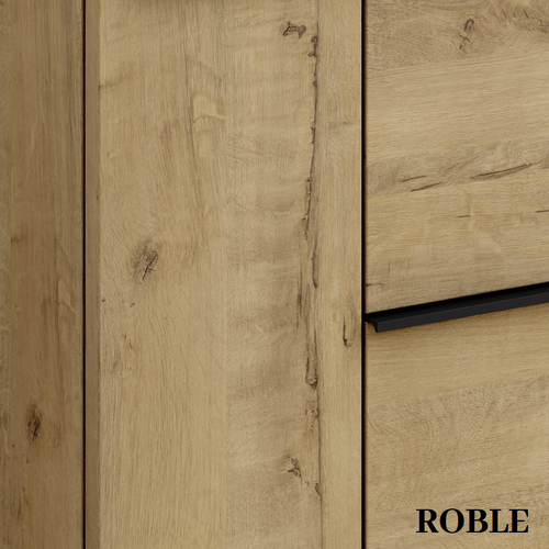 Meuble De Salle De Bain 60cm Avec Vasque à Poser Ronde - 2 Tiroirs - Roble (chêne Clair) - King