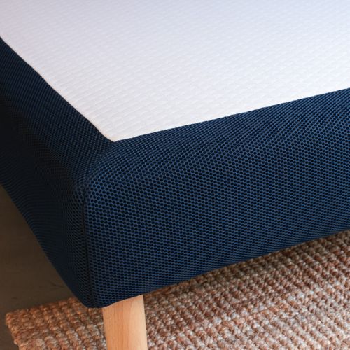 Sommier tapissier FLOW S100 DUNLOPILLO 140x190 cm bleu