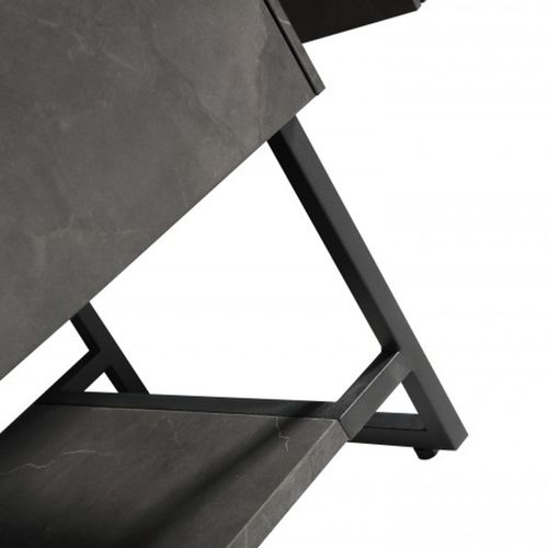 Meuble Avec Vasque 120 Cm Noir Effet Marbre Aquabella