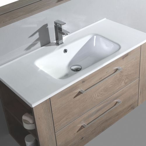 Meuble Avec Vasque 120 Cm Chêne Brun Aquanoma