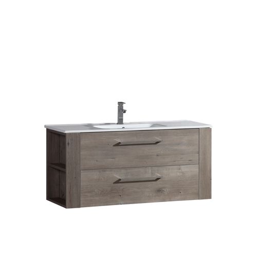 Meuble Avec Vasque 120 Cm Chêne Brun Aquanoma
