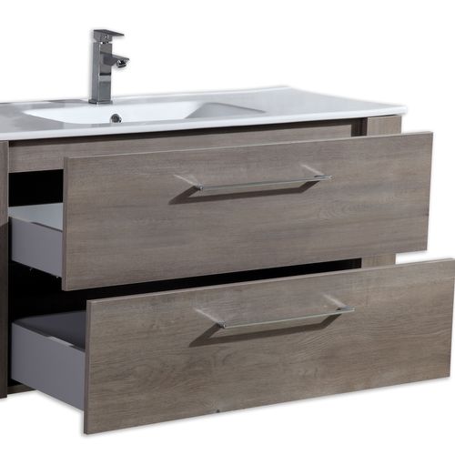 Meuble Avec Vasque 120 Cm Chêne Brun Aquanoma