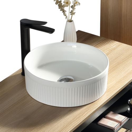 Meuble 100 Cm Chêne Clair Avec Vasque à Poser Blanc Wave Aqualinea