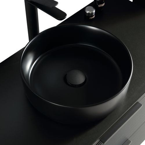 Meuble Avec Vasque à Poser 120 Cm Noir Aqualinea