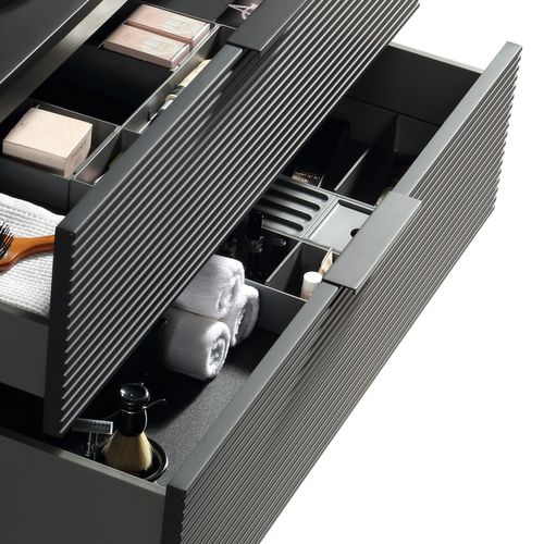 Meuble Avec Vasque à Poser 100 Cm Noir Aqualinea