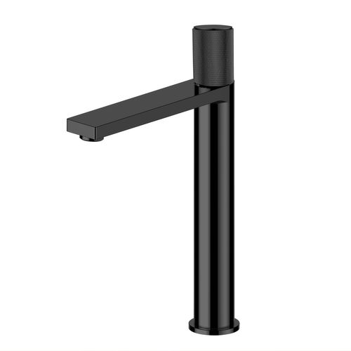 Robinet Mitigeur Haut Strié Noir Mat