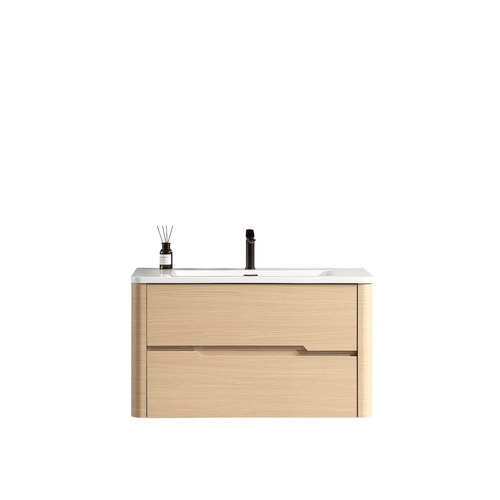 Meuble de salle de bain Aquabale avec vasque 80 cm effet chêne naturel