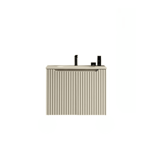 Meuble De Salle De Bain Avec Vasque 80 Cm Amande Aquavenus