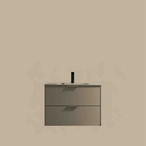 Meuble De Salle De Bain Avec Vasque Aspect Lichen 80 Cm Aquamila