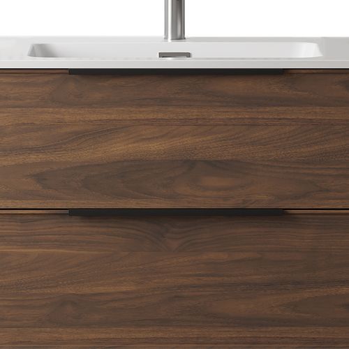 Meuble Avec Vasque Effet Noyer 100 Cm Aquasila