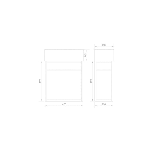 Lave Main 60 Cm Métal Noir Aquafredo