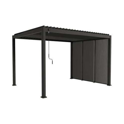 Persienne 130cm Pour Pergola Bioclimatique Triomphe. Côté 4m. Panneau Brise Vue. Aluminium.