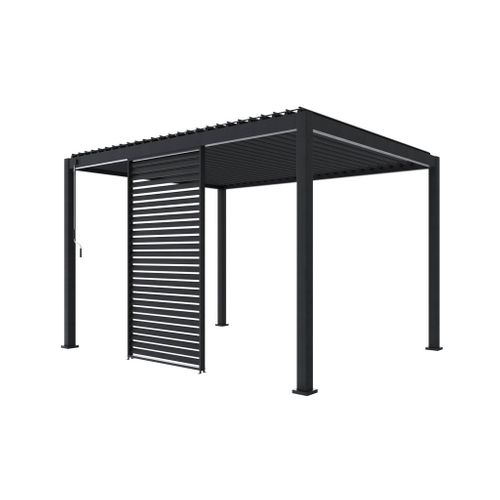 Persienne 130cm Pour Pergola Bioclimatique Triomphe. Côté 4m. Panneau Brise Vue. Aluminium.