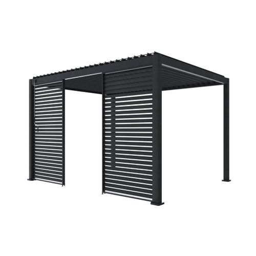 Persienne 130cm Pour Pergola Bioclimatique Triomphe. Côté 4m. Panneau Brise Vue. Aluminium.