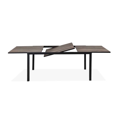 Table De Jardin Nashville Extensible 160/240cm 8 Places Plateau Effet Bois Foncé Structure