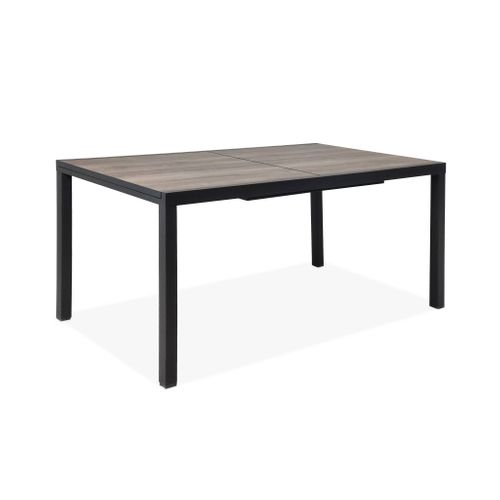 Table De Jardin Nashville Extensible 160/240cm 8 Places Plateau Effet Bois Foncé Structure