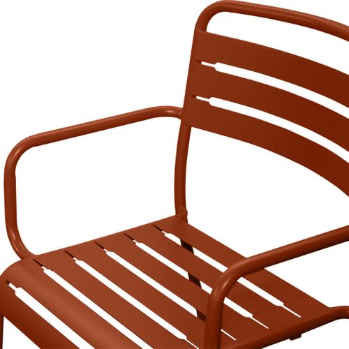 Lot De 2 Fauteuils De Jardin Acier. 2 Places. Terracotta. Amelia. L50.4 X P53 X H79.5cm