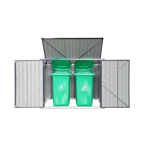 Cache Poubelle Double Couleur Gris Anthracite. 1.75m²