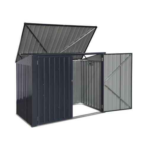 Cache Poubelle Double Couleur Gris Anthracite. 1.75m²