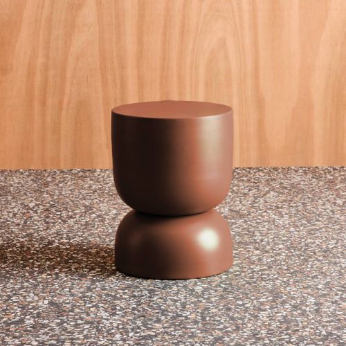 Table D'appoint. Bout De Canapé. Table De Chevet En Métal. Terracotta Madi D.32 X H 42cm