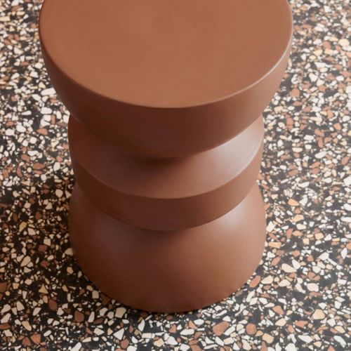 Table D'appoint. Bout De Canapé. Table De Chevet En Métal. Terracotta. Assa. D.32 X H 43.5cm