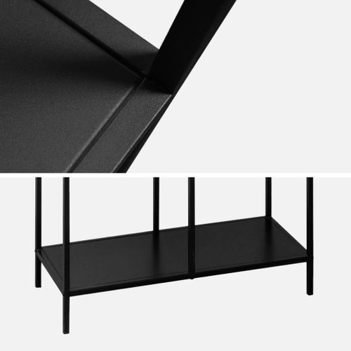 Etagère Bibliothèque Asymétrique 6 Étages En Métal Noir Industrielle L 77 X P 33 X H 185cm