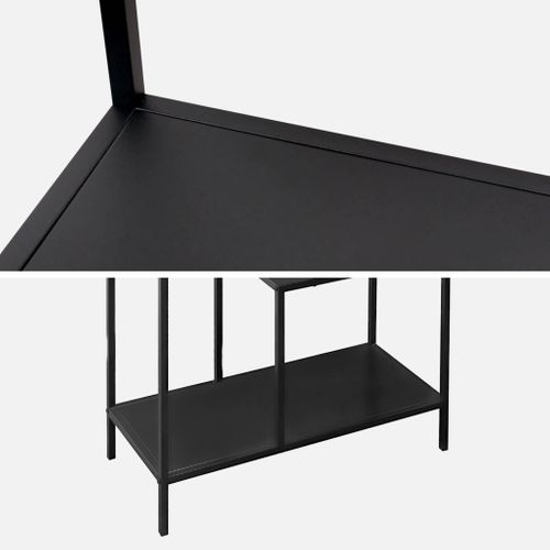 Etagère Bibliothèque Noir En Métal Noir Asymétrique 4 Niveaux Industrielle  L 69 X P 33 X H 113.5cm