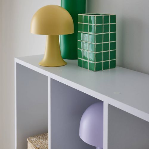 Bibliothèque Design Asymétrique Blanche. Pieter. 3 Étagères. 12 Compartiments De Rangement