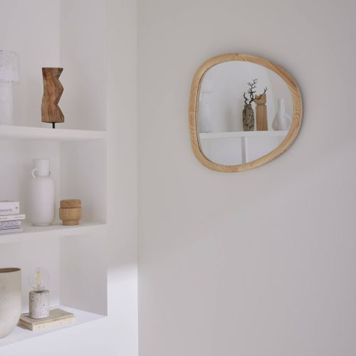Miroir Organique En Bois De Sapin 55cm Couleur Naturelle Charlie  L 55 X L 50 X E 3cm