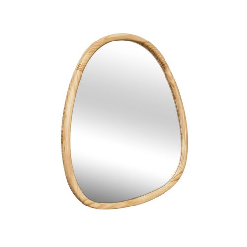 Miroir Organique En Bois De Sapin 55cm Couleur Naturelle Charlie  L 55 X L 50 X E 3cm