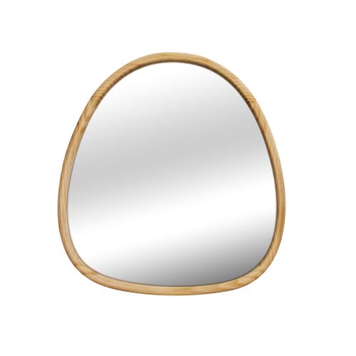 Miroir Organique En Bois De Sapin 55cm Couleur Naturelle Charlie  L 55 X L 50 X E 3cm