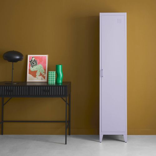 Armoire Chambre En Acier Lilas 4 Espaces De Rangement. Casier