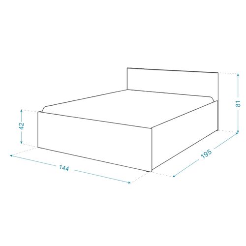 Lit Coffre Barcelona 140 X 190 Cm Avec Sommier à Lattes Relevable Chêne - Blanc