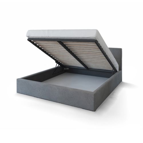 Lit Coffre Vegas 160 X 200 Cm Avec Sommier à Lattes Relevable Gris Foncé