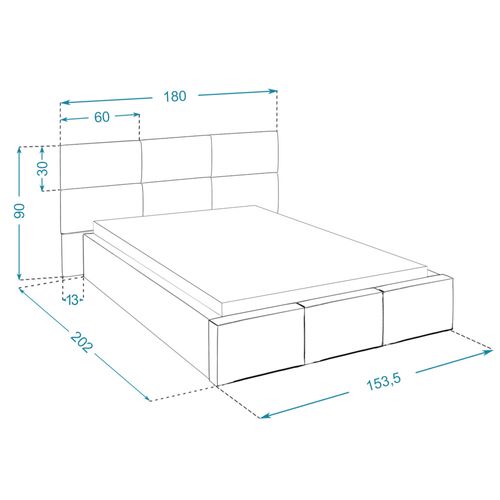 Lit Coffre Miami 140 X 190 Cm Avec Sommier à Lattes Relevable Gris Foncé