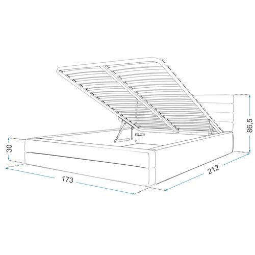 Lit Coffre Dallas 160 X 200 Cm Avec Sommier à Lattes Relevable Beige