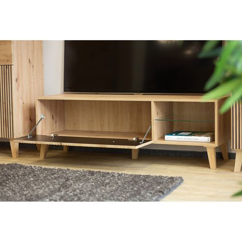 Meuble TV Berlin 135 Cm 1 Porte - 1 Niche Chêne