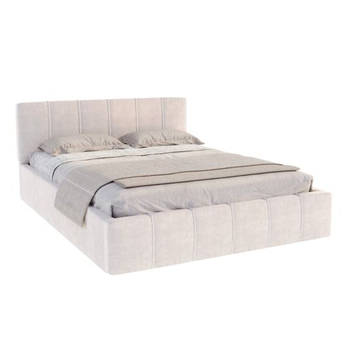 Lit Coffre Atlanta 120 X 200 Cm Avec Sommier à Lattes Relevable Beige