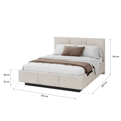 Lit Coffre Aveiro 140 X 190 Cm Avec Sommier à Lattes Relevable Rose Pâle